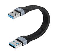 MEIRIYFA 10Gbps USB to USB Cable, Short USB 3.0 Type A Male to Male USB Cable for Data Transfer Compatible with Hard Drive, Laptop, DVD Player