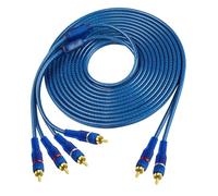 MEIRIYFA 4 Channel RCA Car Audio Interconnect Cable, 2 to 4 Channel RCA Y Splitter Adapter, Twisted Pair Cable, OFC Full Shielded with Noise Reduction (5M)