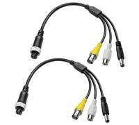 MEIRIYFA 4 Pin Aviation Female to RCA Plug Cable, 2Pack 4 Pin Female to RCA Female BNC Female and DC 5.5x2.1mm Male Connector Extension Cable for Car Backup Camera CCTV System - 29CM