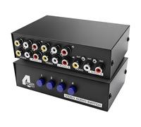 MEIRIYFA 4 Way AV RCA Switcher Splitter 4 in 1 Out, 4 Port AV RCA Switch 4-in-1 Composite Video L/R Audio Switcher Selector Box for DVD Player, Game Consoles TV Monitor Projector