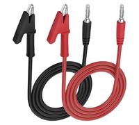 MEIRIYFA 4mm Banana Plug to Crocodile Alligator Clip Test Probe Lead Wire 16AWG Cable for Electrical Testing, Power Supplies, Automotive, Multimeter 1M/3.3Ft -2Pcs