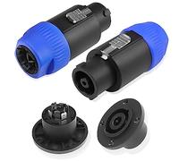 MEIRIYFA 8 Pole Speakon Connector Plug, NL4 Speak-On 8 Pin Male Audio Speaker Twist Lock Plugs and Female Panel Mount Plug Adapter for NL8FC, NL8FX, NLT8X, NL8FC, NL8FX (2Pack)