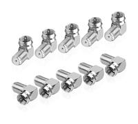 MEIRIYFA 90 Degree Coaxial Connector, Right Angle F-Type RG6 Male to Female Coax Adapter Coupler for Wall Mounted TV, Modem, Wall Plate, Satellite Receiver (10PCS)