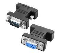 MEIRIYFA 9Pin RS232 DB9 Gender Changer Coupler Adapter, D-SUB DB9 9 Pin Male to Female Serial Connector Converter - 2Pack, M-F