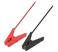 MEIRIYFA Battery Alligator Clips to 10AWG Bare Wire Crocodile Clamps 50A High Current Alligator Clips Cable for Power Stations Car Battery Emergency Hitch Rescue - 11.8in/30cm