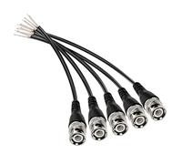 MEIRIYFA BNC Pigtail Cable Bare Wire, BNC Male Connector Plug with Open End Wire for CCTV Camera Terminal Adpater (5pcs BNC Male)
