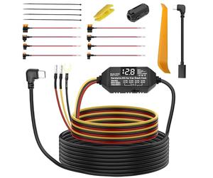 MEIRIYFA Dash Cam Acc Hardwire Kit USB Type C Hard Wire Kit Fuse 12V-24V to DC 5V 3A Dashboard Car Camera Charger Power Cord with Low Voltage Protection for Dashcam GPS Recorder (3.5M)