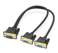 MEIRIYFA DB9 RS232 Serial Y Splitter Cable, DB 9Pin 1 Male to 2 Female RS232 Extension Cord Wire Straight Through Serial D-Sub Port for Connecting PC Digital Machine Tools - 50CM