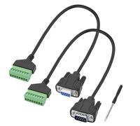 MEIRIYFA DB9 RS232 to 8Pin Screw Terminal Solderless Connector Extension Cable, DB9 9-Pin Serial Port Male Female to 8 Pin Terminal Adapter Cable with Screwdriver 30CM/1FT (1Pair)