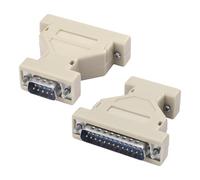 MEIRIYFA DB9 to DB25 Serial Coupler Adapter,DB9 Male to DB25 Male RS-232 Serial Gender Changer at Modem Adapter Connetor for PC Serial Devices -2PCS (DB9 Male to DB25 Male)