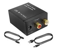 MEIRIYFA Digital to Analog Audio Converter with Built-in Bluetooth 5.0 Chip, Digital Optical Coaxial to Analog RCA Audio Converter Adapter with Fiber Cable for TV Box DVD Amp Home Cinema