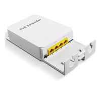 MEIRIYFA Gigabit PoE Extender Outdoor 4 Ports PoE Switch IEEE 802.3 af/at PoE Repeater, 1000Mbps 1 PoE in 3 PoE Out Waterproof 30W 100m of Power and Data for PoE Injector and Security Camera
