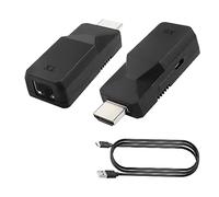 MEIRIYFA HDMI Extender, Ethernet RJ45 to HDMI Adapter Repeater Over LAN Cat5e/6 Cable Up to 60m 1080p Transmitter and Receiver from Displays for HDTV, PC, DVD (1 Pair)