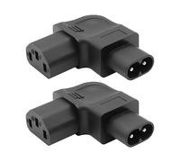 MEIRIYFA IEC 320 C13 to C8 Power Adapter Converter, 2PCS C8 Male to C13 Female Right Angled AC Adapter 2-Pin AC Converter Plug 10A 250V for Electronics (Black)