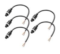 MEIRIYFA M12 4 Pin Aviation Connector Sensor Cable, M12 A-Code 4 Pin Female Pigtail Bare Wire Open End Waterproof Sensor Power Cable for Industrial Automation Control - 22cm, 5Pack (4 Pin Female)