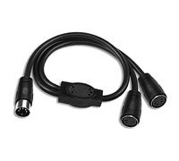 MEIRIYFA MIDI DIN 5-Pin Splitter Y Adapter Cable, Din 5Pin Male to Dual 2 Female Audio MIDI Adapter Extension Cable for MIDI Keyboard, Electric Piano, MIDI Guitar - 0.5M