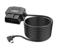 MEIRIYFA OBD Power Cable for Dash Camera, OBD OBD2 to Mini USB Adapter Hardwire Charger Cable with 24 Hours Surveillance and Acc Mode Switch Button Low Voltage Protection 12V 36V to 5V 3A for Dash Cam