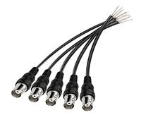 MEIRIYFA Pigtail Cable Bare Wire, Female BNC Connector Plug with Open End Wire for CCTV Camera Terminal Adapter (5pcs)