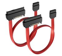 MEIRIYFA SAS 29Pin SFF-8482 Male to 7Pin SATA Male Hard Disk Drive Raid Cable Adapter Extension Cable with 15 Pin SATA Power Port (2Pcs, 0.5M)
