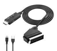 MEIRIYFA Scart to HDMI Converter Cable, Scart to HDMI Cable with HD 720P/1080P Switch, Male Scart In HDMI Out Converter Video Audio Adapter for HDTV Monitor Projector STB VHS Xbox PS3 (95CM)