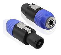 MEIRIYFA Speakon to 1/4 inch 6.35mm Adapter Connector, NL4FC 4-Pole SpeakON Male to 1/4 Inch TS Female Mono Plug Twist Lock Cable Adapter for NL4FC, NL4FX, NLT4X, NL2FC (2 PCS)