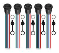 MEIRIYFA Type-C Female Chassis 5Pin Wire, USB Type C Waterproof Pigtail Extension Power Cable Type C to 5 PIN Bare Wire Open End Connector Soldering Replacement Cable for DIY (5PCS)