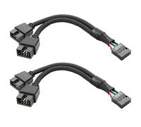 MEIRIYFA USB 2.0 9Pin Female to Dual 9Pin Male Extension Cable, Motherboard 9Pin USB2.0 to Dual 9Pin Male Splitter Cable Cord for Computer Internal Motherboard (15cm, 2Pcs)