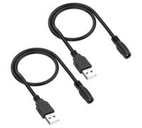 MEIRIYFA USB 2.0 A to DC 5.5x2.1mm Adapter Charge Cable, DC 5.5mm x 2.1mm Female to USB Type A Male Connector Power Charging Cord for Laptop PC Phones DVD Player (2Pcs, 0.3M)