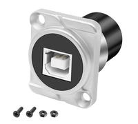 MEIRIYFA USB B to A Panel Mount Connector Coupler, D-Type USB2.0 Type B Female to USB-A Female Converter Adapter for PC Laptop Printer Scanner (Silver)