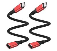 MEIRIYFA USB C Data Blocker Adapter Cable, USB C Male to Female Data Blocker for Most Type C Phones Charging Only, Data Blocking Defender Compatible with Smartphones, Tablets, Laptops (2Pack, 13cm)