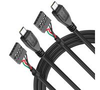MEIRIYFA USB Header 5Pin to Micro USB Adapter Cable, USB 5 Pin Motherboard Female Header to Micro USB Male 28AWG Extender Converter Cord for Monitor Sensor Panel Camera (2PCS, 50CM)