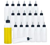Meirrnyyu 20 Pcs 4 Oz Plastic Squeeze Condiment Bottles with Twist-on Cap Lids,Sauce Bottle with Squeeze Top,Squirt Condiment Bottles for Ketchup,Mustard,Olive Oil and More