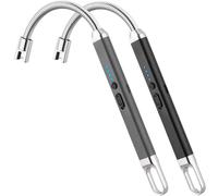 MEIRUBY 2 Pack Electric Candle Lighter with 360 Long Flexible Neck Christm