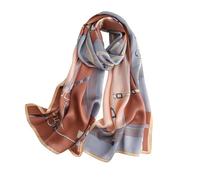 MEISEE 100% Mulberry Silk Long Scarf for Women Large Oblong Sunscreen Shawls Wraps Neck Headscarf Hair Wraps with Gift Packed (23-Coffee + Gray), 23-coffee + Gray