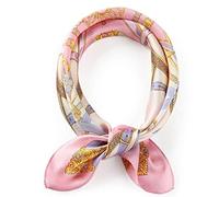 MEISEE 100% Mulberry Silk Scarfs Small Square Scarf 21" x 21" Neck Scarf Breathable Lightweight for Women Gift Packed, G-30 Grace Pink, Small