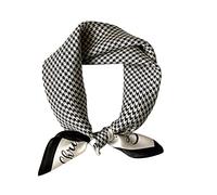 MEISEE 100% Mulberry Silk Scarfs Small Square Scarf 21" x 21" Neck Scarf Breathable Lightweight for Women Gift Packed, 23-black and White, Small