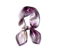 MEISEE 100% Pure Mulberry Silk Scarf 26" Square Scarf Neckerchief Headscarf Breathable Lightweight for Women Gift Packed, Elegant Purple, 27in