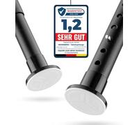 MEISENBERG Extendable Shower Pole No Drill 260-310cm, Matte Black, Ø 25mm | Tool-Free Fitting, Rustproof & Non-Slip - Telescopic Tension Rod for Wide Window, Patio Door, Room Divider, 260-310cm