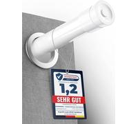 MEISENBERG Net Curtain Poles Extendable White, Adjustable Tension Rod 110-200 cm - Ø 25 mm Diameter, Extendable Spring Pole - for Living Room, Sliding Door and Patio