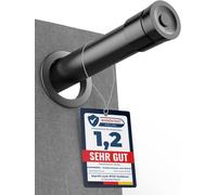 MEISENBERG Net Curtain Rods Extendable Matte Black, Tension Rod for Net Curtains 50-80 cm - Ø 25 mm Diameter, Heavy Duty Tension Pole No Drill - for Small Window, Voile Panel and Kitchen