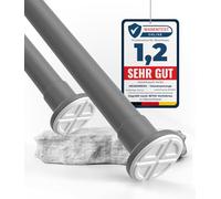 MEISENBERG Shower Curtain Pole Gray, Tension Rods for Curtains 70-120 cm - Ø 25 mm Diameter, Heavy Duty Tension Pole No Drill - for Bedroom, Living Room and Kitchen Window