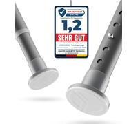MEISENBERG Tension Rods for Curtains Gray, Extendable Curtain Pole 210-260 cm - Ø 25 mm Diameter, Curtain Rods Extendable No Drill - for Living Room, Wide Window and Sliding Door