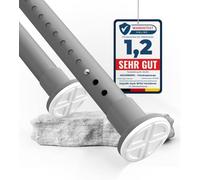 MEISENBERG Tension Rods for Curtains Gray, Extendable Curtain Poles 260-310 cm - Ø 32 mm Diameter, Extra Long Tension Rod - for Living Room, Patio Door and Wardrobe