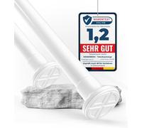 MEISENBERG Tension Rods for Curtains White, Extendable Curtain Poles 70-120 cm - Ø 25 mm Diameter, Heavy Duty Spring Pole - for Bedroom, Living Room and Kitchen Window