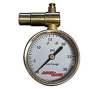 Meiser Presta-Valve Dial Gauge with Pressure Relief: 30psi