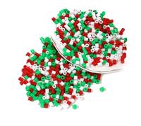 MEISH 1000pcs 5mm Round Plastic Christmas Craft Beads - Red, Green, White