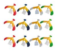 MEISH 12 Pcs Balancing Eagle Bird Gravity Bird with Clear Triangle Stand Finger Balance Eagle with Pyramid Classic Educational Retro Magic Gift Party Physics Science Ornament