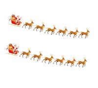 MEISH 2 Pieces Christmas Reindeer Bunting Santa Sleigh Banners Santa and Reindeer Christmas Decorations Christmas Garland for Christmas Party