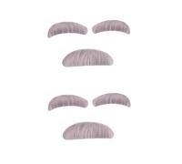 MEISH 2 Sets Old Man Moustache and Eyebrows Self Self Adhesive Gray White False Facial Hair Grandfather Policeman Costume Accessories for Halloween Christmas