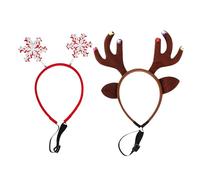 MEISH 2pcs Christmas Pet Headwear Christmas Reindeer Antlers Headbands Snowflake Headband Xmas Pet Headdress Pet Costumes Accessories for Cat Dog